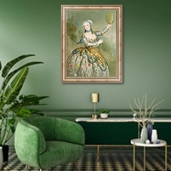 «Barbara Campanini» в интерьере гостиной в зеленых тонах