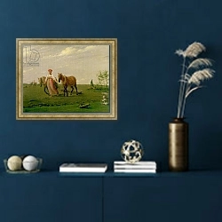 «Ploughing in Spring, 1820s» в интерьере в классическом стиле в синих тонах
