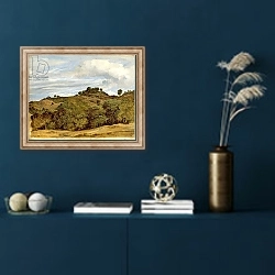 «Landscape near Olevano, 1822» в интерьере в классическом стиле в синих тонах