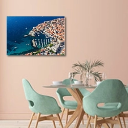«Дубровник. Хорватия 6» в интерьере современной столовой в пастельных тонах
