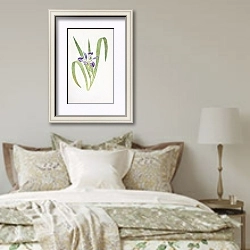 «Iris foliosa» в интерьере спальни в стиле прованс над кроватью