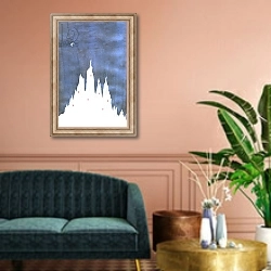 «Bluebeard's Castle, 2013, Ink» в интерьере классической гостиной над диваном