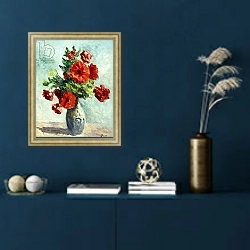 «Vase of Flowers; Vase de Fleurs, 1925-1930» в интерьере в классическом стиле в синих тонах