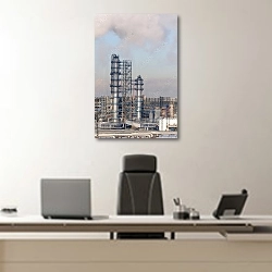 «Переработка сырой нефти на Московском НПЗ» в интерьере кабинета директора над офисным креслом