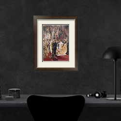 «The Coronation of the Emperor» в интерьере кабинета в черных цветах над столом