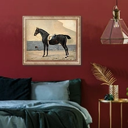 «Portrait of a Horse» в интерьере спальни с акцентной стеной