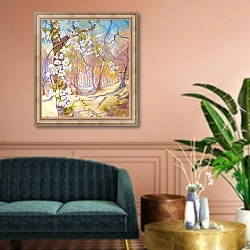«big blossoms in the spring» в интерьере классической гостиной над диваном