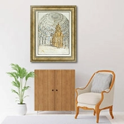 «Интерьер храма Воскресения Христова в Новом Иерусалиме» в интерьере в классическом стиле над креслом