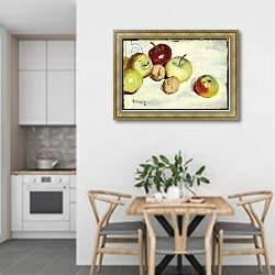 «Still Life with Apples and Walnuts, c.1865-70» в интерьере современной кухни над столом