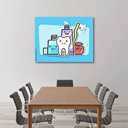 «Лучшие друзья здоровых зубов» в интерьере конференц-зала над столом для переговоров