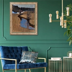 «Kevad» в интерьере в классическом стиле с зеленой стеной