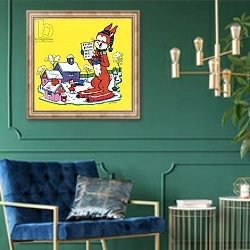 «Harold Hare 69» в интерьере в классическом стиле с зеленой стеной