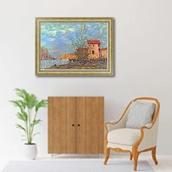 «Море-сюр-Луэн» в интерьере в классическом стиле над комодом