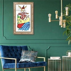 «Harold Hare 62» в интерьере в классическом стиле с зеленой стеной