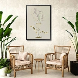 «Le Tango de la coupe» в интерьере комнаты в стиле ретро с плетеными креслами