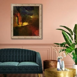 «Calke Abbey with meteorite shower» в интерьере классической гостиной над диваном