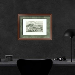«Линц» в интерьере кабинета в черных цветах над столом