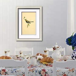 «Black-Throated Green Warbler» в интерьере столовой в стиле прованс над столом