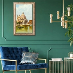 «San Marco Della Salute, Venice» в интерьере в классическом стиле с зеленой стеной