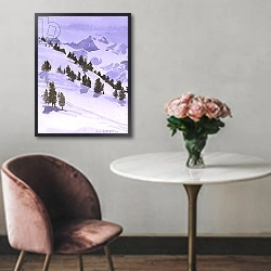 «Winter Trees, Haute Nandez, Switzerland, 1989» в интерьере в классическом стиле над креслом