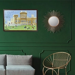 «Belvoir Castle, 1992» в интерьере классической гостиной с зеленой стеной над диваном