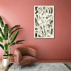 «Two Figures» в интерьере современной гостиной в розовых тонах