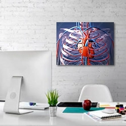 «Сердце» в интерьере светлого офиса с кирпичными стенами