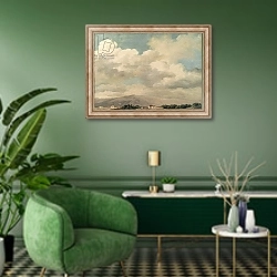 «Study of the Sky at Quirinal 2» в интерьере гостиной в зеленых тонах