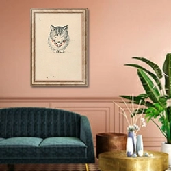 «Cat with collar» в интерьере классической гостиной над диваном
