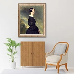 «Portrait of Francisca Caroline de Braganca 1844» в интерьере в классическом стиле над комодом