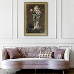 «Flowers in a Crystal Vase» в интерьере гостиной в классическом стиле над диваном