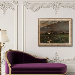 «Landscape» в интерьере в классическом стиле над банкеткой