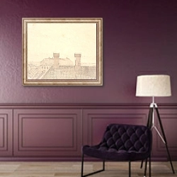 «Udsigt fra et vindue på Toldbodvej» в интерьере в классическом стиле в фиолетовых тонах