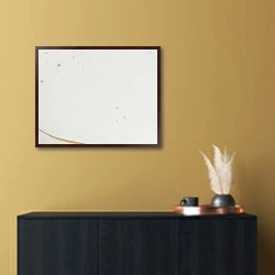 «Abstract gray with gold ink art 1» в интерьере в стиле минимализм над комодом