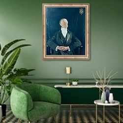 «Charles Robert, 6th Earl Spencer» в интерьере гостиной в зеленых тонах