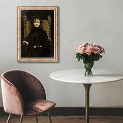 «Portrait of Madame Georges Bizet 1878» в интерьере в классическом стиле над креслом
