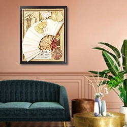 «Trompe L'Oeil with Fan, 2005» в интерьере классической гостиной над диваном