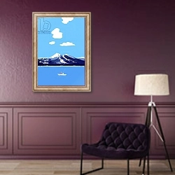 «Mountains and lakes» в интерьере в классическом стиле в фиолетовых тонах