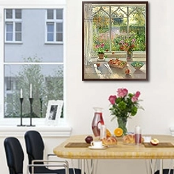 «Autumn Fruit and Flowers, 2001» в интерьере кухни рядом с окном