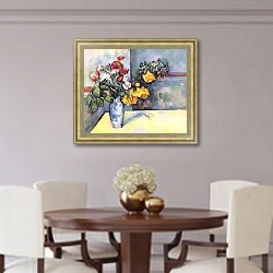 «Натюрморт с цветами в вазе 2» в интерьере столовой в классическом стиле