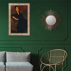 «Анна Збровска» в интерьере классической гостиной с зеленой стеной над диваном