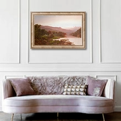 «Fishing in the Cove» в интерьере гостиной в классическом стиле над диваном