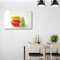 «Цветные печеньки макарон» в интерьере современной столовой над обеденным столом