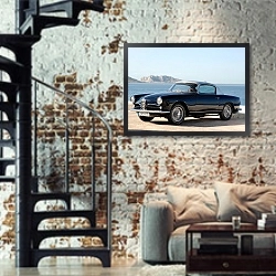 «Alfa Romeo 1900 SS '1951–58» в интерьере двухярусной гостиной в стиле лофт с кирпичной стеной