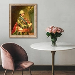 «Charles III in Armour, after 1759» в интерьере в классическом стиле над креслом