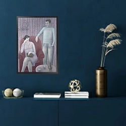 «Couple with Cat, 2008» в интерьере в классическом стиле в синих тонах
