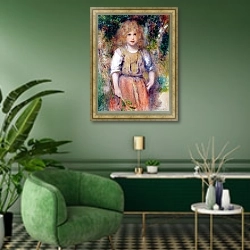«Gypsy Girl, 1879» в интерьере гостиной в зеленых тонах