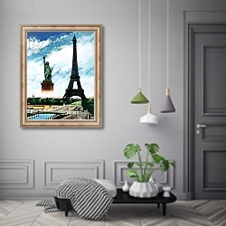 «Who built the Eiffel Tower? Alexandre Gustave Eiffel» в интерьере коридора в классическом стиле