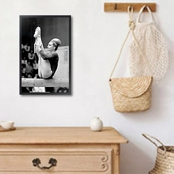 «Vera Caslavska, Czech Gymnast And Olympic Medal Winner. May 23Rd, 1965.» в интерьере в стиле ретро над комодом