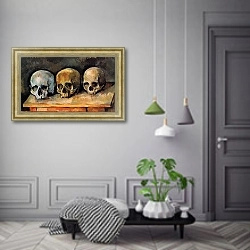 «Натюрморт с тремя черепами» в интерьере коридора в классическом стиле